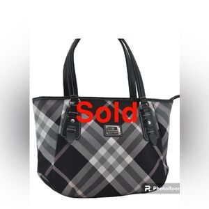 Burberry Blue Label Shoulder Tote Bag Canvas Leather